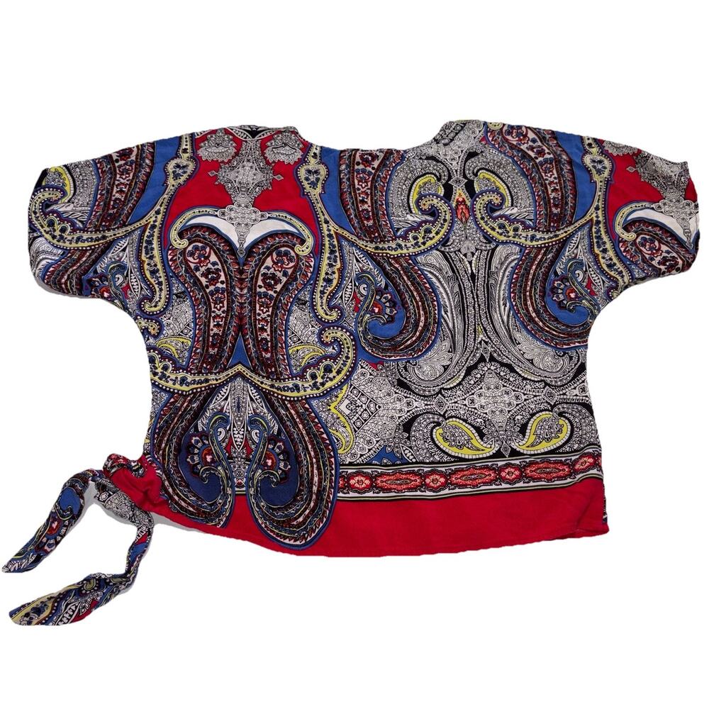 Melissa Paige multicoloured paisley crop top Shirt Size Small‎ Boho Festival
